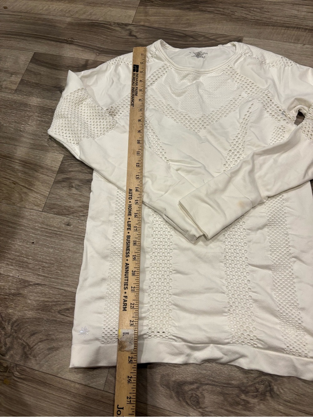 Athleta White Open-Knit Crewneck Sweatshirt - Picture 3 of 10